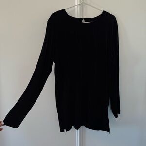 Vintage Velvet Black Long Sleeve Top